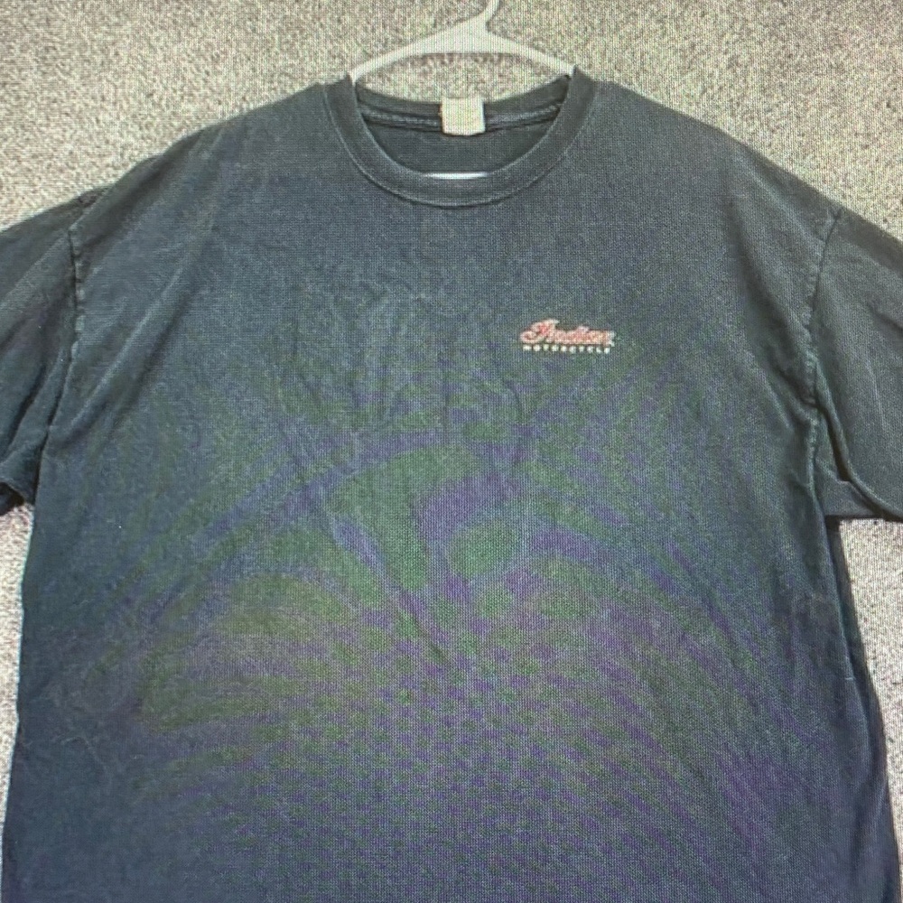 Hanes Black Short Sleeve Tee with Small Red Script Logo